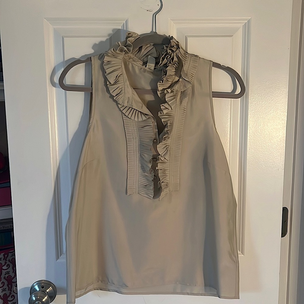 JCrew, Size 6 silk blouse, color silver